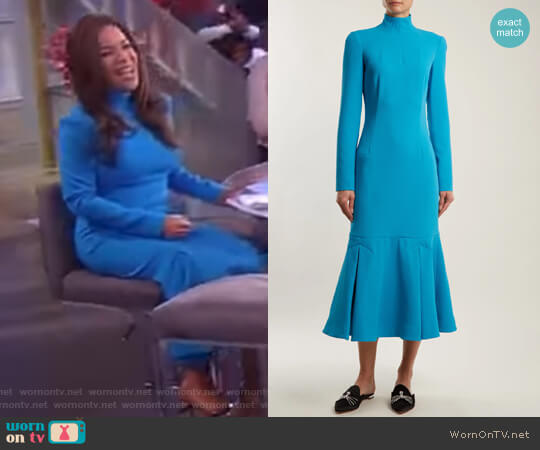 Emilia Wickstead Prudence high-neck double-crepe dress worn by Sunny Hostin on The View
