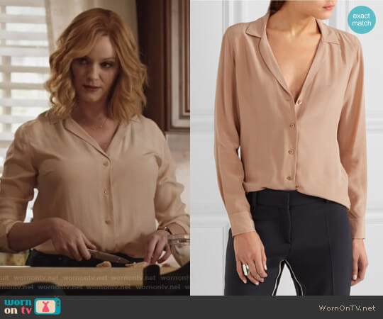 Equipment Adalyn washed-silk shirt worn by Beth Boland (Christina Hendricks) on Good Girls
