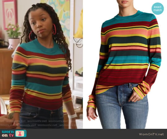 Free People Throwback Long Sleeve Tee worn by Jazlyn Forster (Chloe Bailey) on Grown-ish