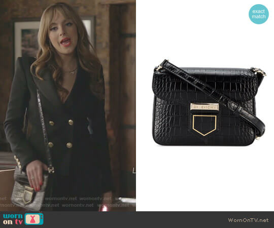 Givenchy Croc Nobile Mini Crossbody Bag worn by Fallon Carrington (Elizabeth Gillies) on Dynasty