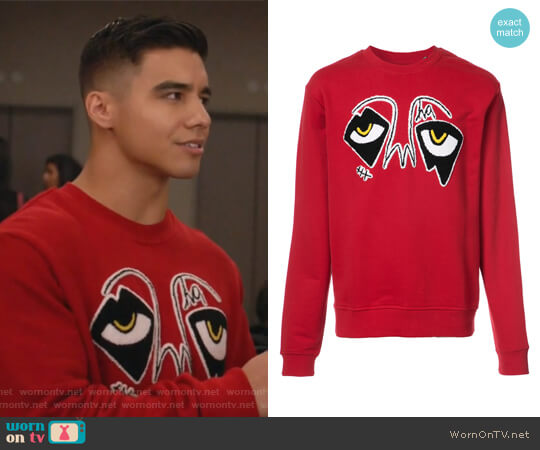 Haculla Eyez Of Da World sweatshirt worn by Vivek Shah (Jordan Buhat) on Grown-ish