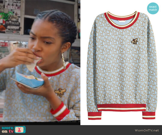 H&M Glittery Top worn by Zoey Johnson (Yara Shahidi) on Grown-ish