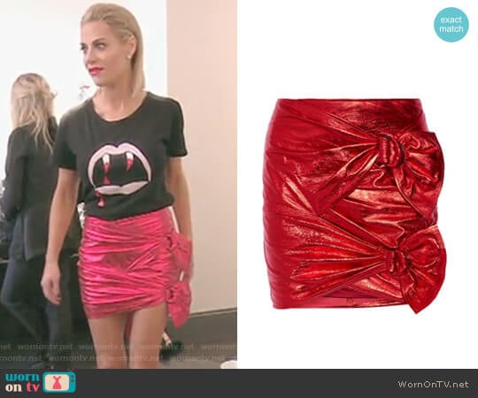 Isabel Marant Doll metallic Mini Skirt worn by Dorit Kemsley on The Real Housewives of Beverly Hills