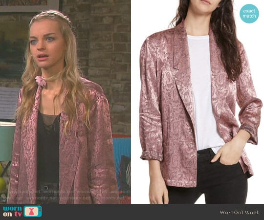 Free People Jacquard Blazer worn by Claire Brady (Olivia Keegan) on Days of our Lives