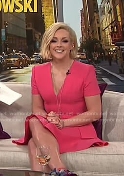 Jane Krakowski’s pink v-neck dress on Today