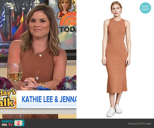 Jason Wu Grey Crew Neck Ribbed Dress worn by Jenna Bush Hager on Today