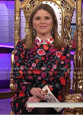 Jenna’s black floral embroidered dress on Today