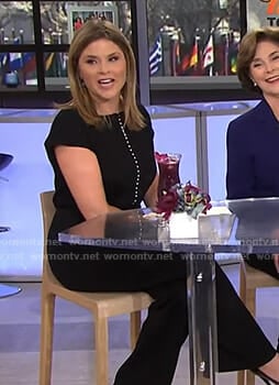 Jenna’s black jumpsuit with pearls on Today