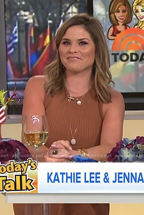 Jenna’s brown ribbed sleeveless dress on Today