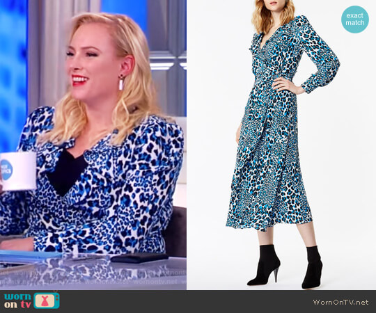 Karen Millen Leopard Print Midi Dress worn by Meghan McCain on The View