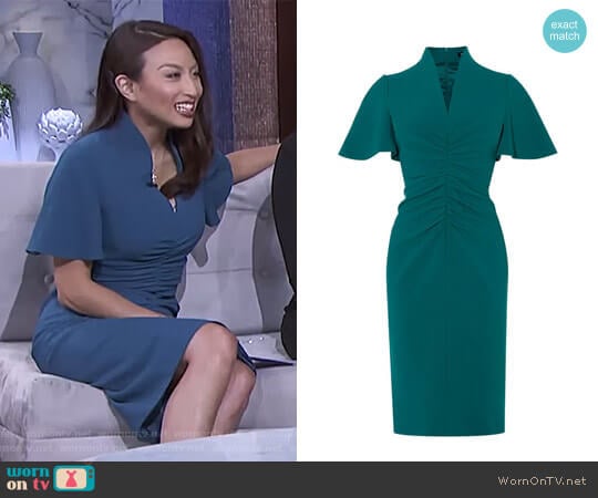 Karen Millen V-Neck Pencil Dress worn by Jeannie Mai on The Real