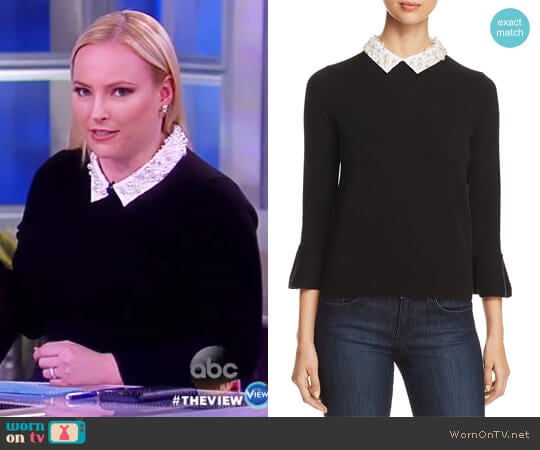 Kate Spade New York Embellished Collar Sweater worn by Meghan McCain on The View