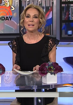 Kathie’s black lace sleeve jumpsuit on Today