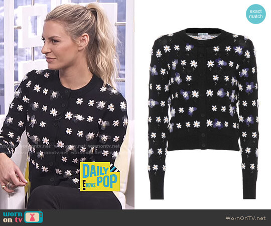 Kenzo Flower-Embellished Cardigan worn by Morgan Stewart on E! News