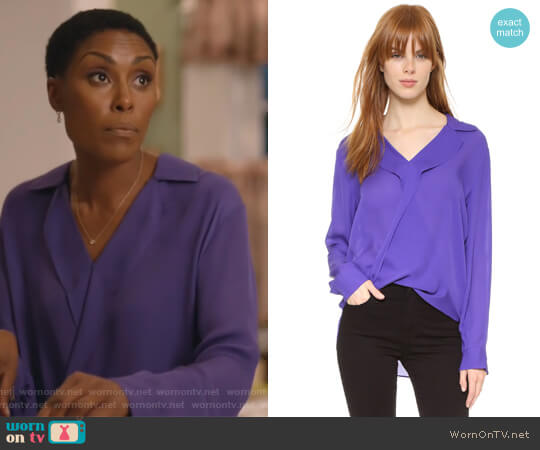 LAgence Rita Silk Double Georgette Blouse worn by Lynn Stewart (Christine Adams) on Black Lightning