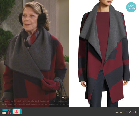 Lafayette 148 New York Reversible Jacquard Cashmere Cardigan worn by Judy Roberts (Linda Lavin) on 9JKL