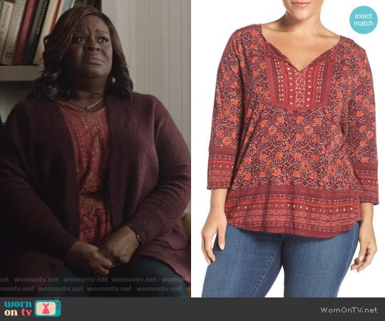 Lucky Brand Split Neck Blouse worn by Ruby Hill (Retta) on Good Girls