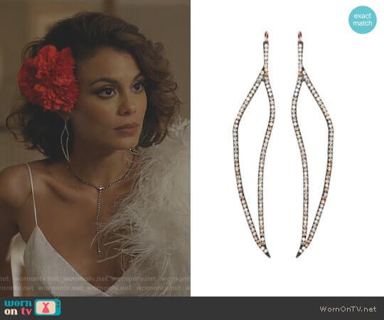 Maha Lozi Just Breathe Earrings worn by Cristal Flores (Nathalie Kelley) on Dynasty