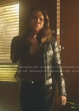 Maze’s black quilted lace-up jacket on Lucifer