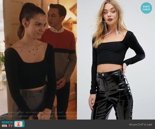 Miss Selfridge Long Sleeved Crop Top worn by Callie Jacob (Maia Mitchell) on The Fosters