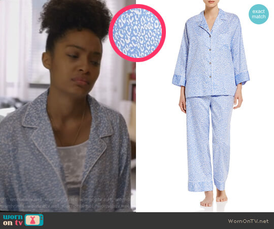 Natori Leopard Pajamas worn by Zoey Johnson (Yara Shahidi) on Grown-ish