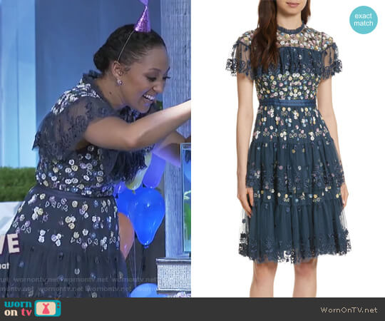 Needle & Thread Anglais Tiered Dress worn by Tamera Mowry on The Real