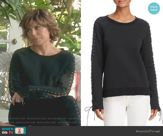 Pam & Gela Lace-Up Sweatshirt worn by Lisa Rinna on The Real Housewives of Beverly Hills