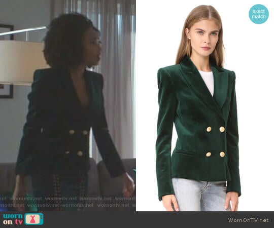 Pierre Balmain Velvet Blazer worn by Monica Colby (Wakeema Hollis) on Dynasty