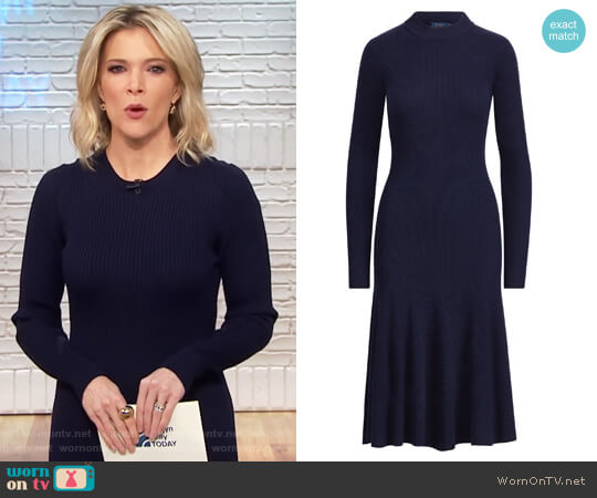 Ralph Lauren Ribbed Merino Wool Dress worn by Megyn Kelly on Today