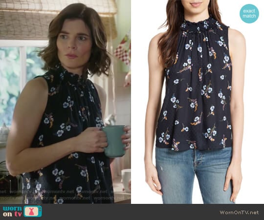 Rebecca Taylor Natalie Fleur Silk Top worn by Heather Hughes (Betsy Brandt) on Life in Pieces