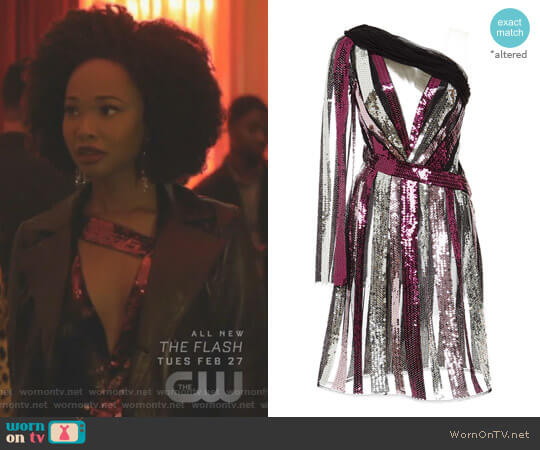 Rodarte Sequin One Shoulder Dress worn by Monica Colby (Wakeema Hollis) on Dynasty