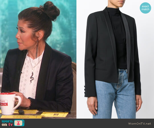 Saint Laurent Open Front Blazer worn by Julie Chen on The Talk