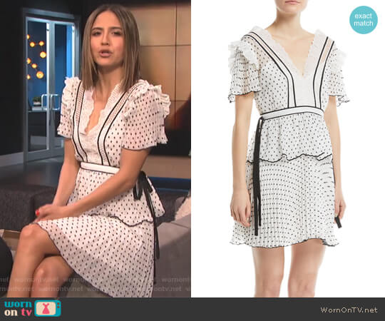 Self Portrait Pleated Plumetis Dress worn by Erin Lim on E! News