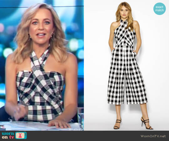 Sheike Check Me Out Jumpsuit worn by Carrie Bickmore on The Project