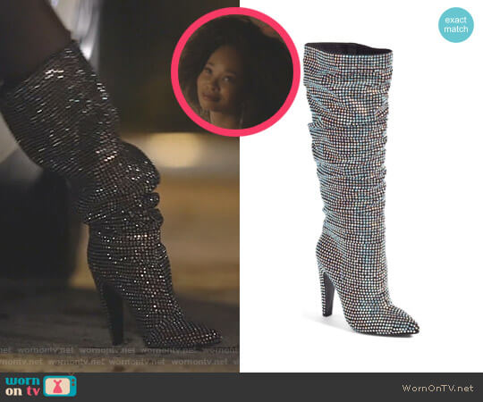Steve Madden Crushing Embellished Boot worn by Monica Colby (Wakeema Hollis) on Dynasty