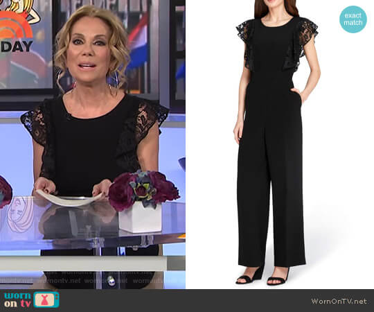 Tahari Lace Sleeve Crepe Jumpsuit worn by Kathie Lee Gifford on Today