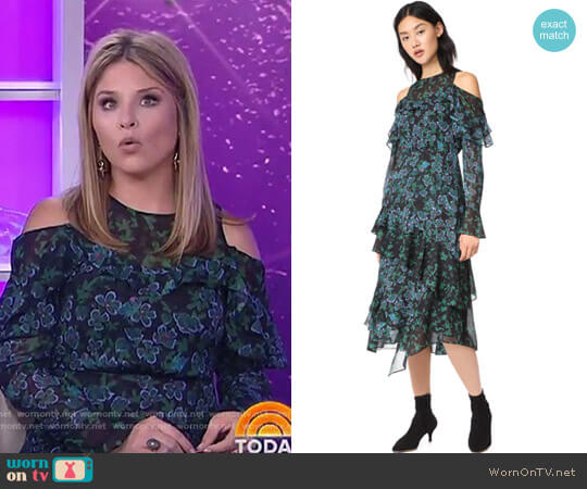 Tanya Taylor Floral Vines Althea Dress worn by Jenna Bush Hager on Today