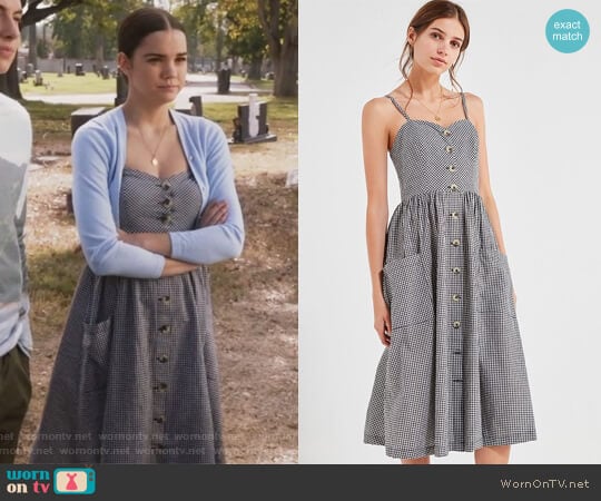 Cooperative Emilia Gingham Button-Down Midi Dress worn by Callie Jacob (Maia Mitchell) on The Fosters