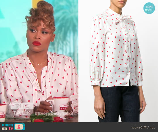 Vivetta Heart and Shoe Print Blouse worn by Eve on The Talk