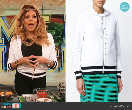 Versace Studded Stripe Detail Zipped Hoodie worn by Wendy Williams on The Wendy Williams Show