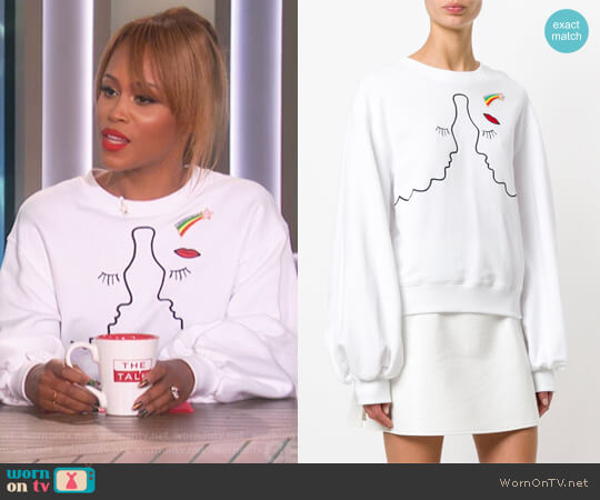 Vivetta Silhouette Embroidered Sweatshirt worn by Eve on The Talk