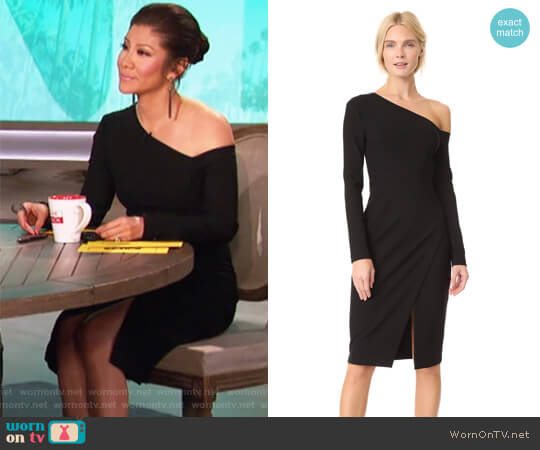 Yigal Azrouel Fitted One-Shoulder Dress worn by Julie Chen on The Talk