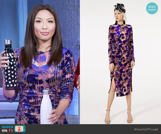 Zara Draped Velvet Dress worn by Jeannie Mai on The Real
