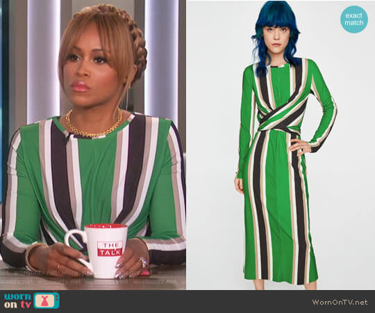 Zara Striped Dress worn by Eve on The Talk