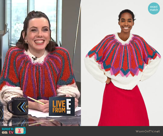 Zara Jacquard Sweater worn by Melanie Bromley on E! News
