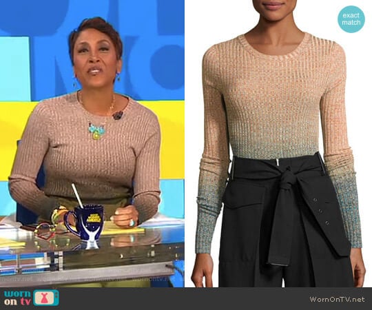 Acne Studios Marled Ombre Patch-Pocket Sweater worn by Robin Roberts on Good Morning America