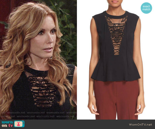 A.L.C. Marin Lace Panel Top worn by Lauren Fenmore (Tracey Bregman) on The Young and the Restless