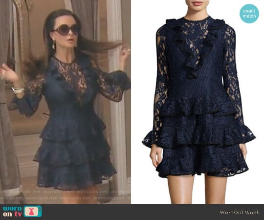 Alexis Tracie Ruffle Mini Dress worn by Kyle Richards on The Real Housewives of Beverly Hills