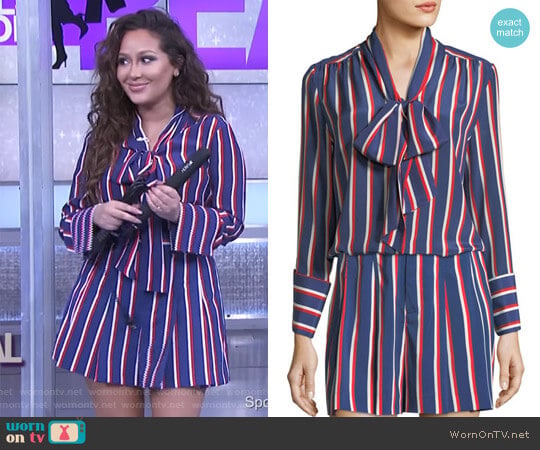 Alice + Olivia Arie Blouse worn by Adrienne Houghton on The Real