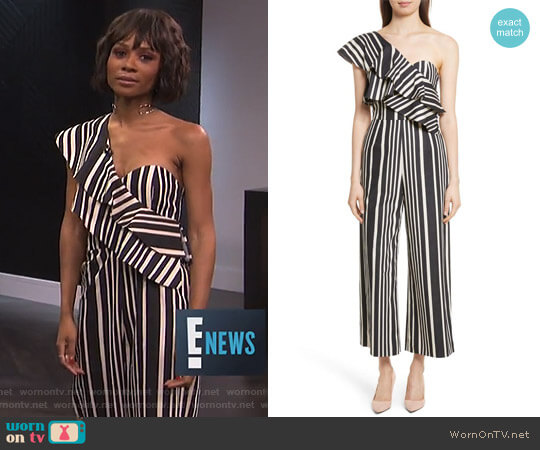 Alice + Olivia Sabeen Jumpsuit worn by Zuri Hall on E! News